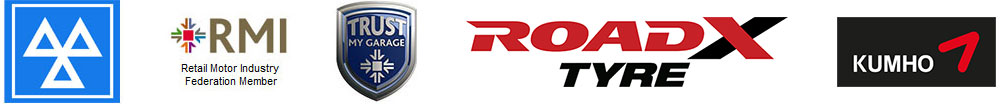 MOT, Retail Motor Industry Federation Member, Trust My Garage, RoadX Tyre, Kumho